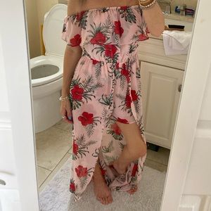 Floral Off-Shoulder Maxi Dress